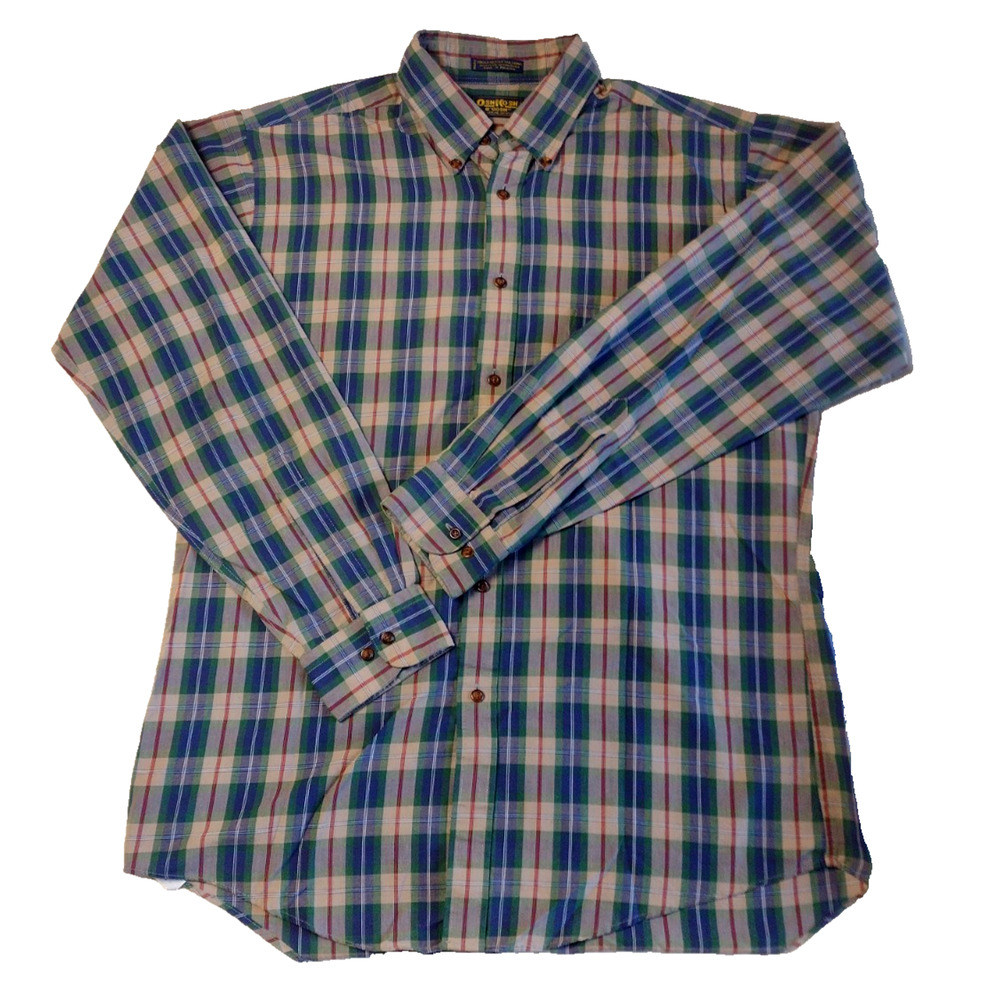 OSHKOSH B'GOSH@ Vintage 90s Shirt Button Up Single Needle Tailoring Mens Size M